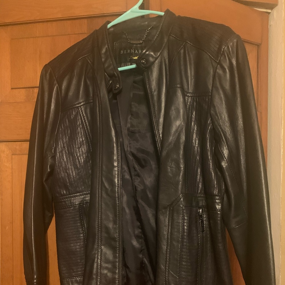 Black leather jacket